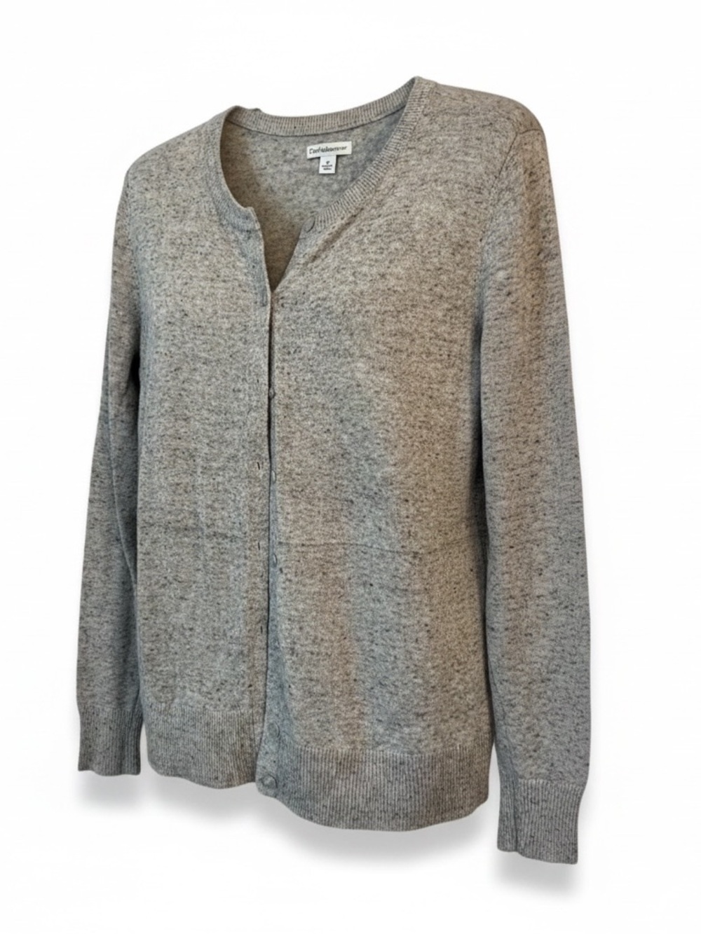 Croft & Barrow Gray Button Front Cardigan Women’s Medium Lightweight Knit Sweate